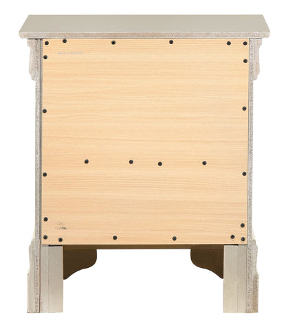Traditional style accent nightstand HouseOfZazla natural wood panel taupe top on Tampa Home & Garden Store