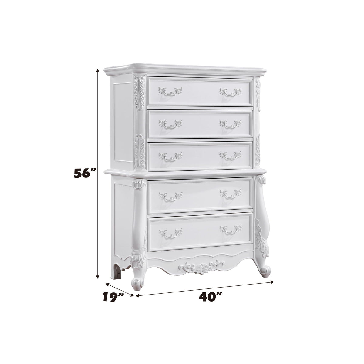 Latisha White Accent Chest with Storage Drawers by HouseOfZazla, ornate white wood accent table on Tampa Home & Garden Store