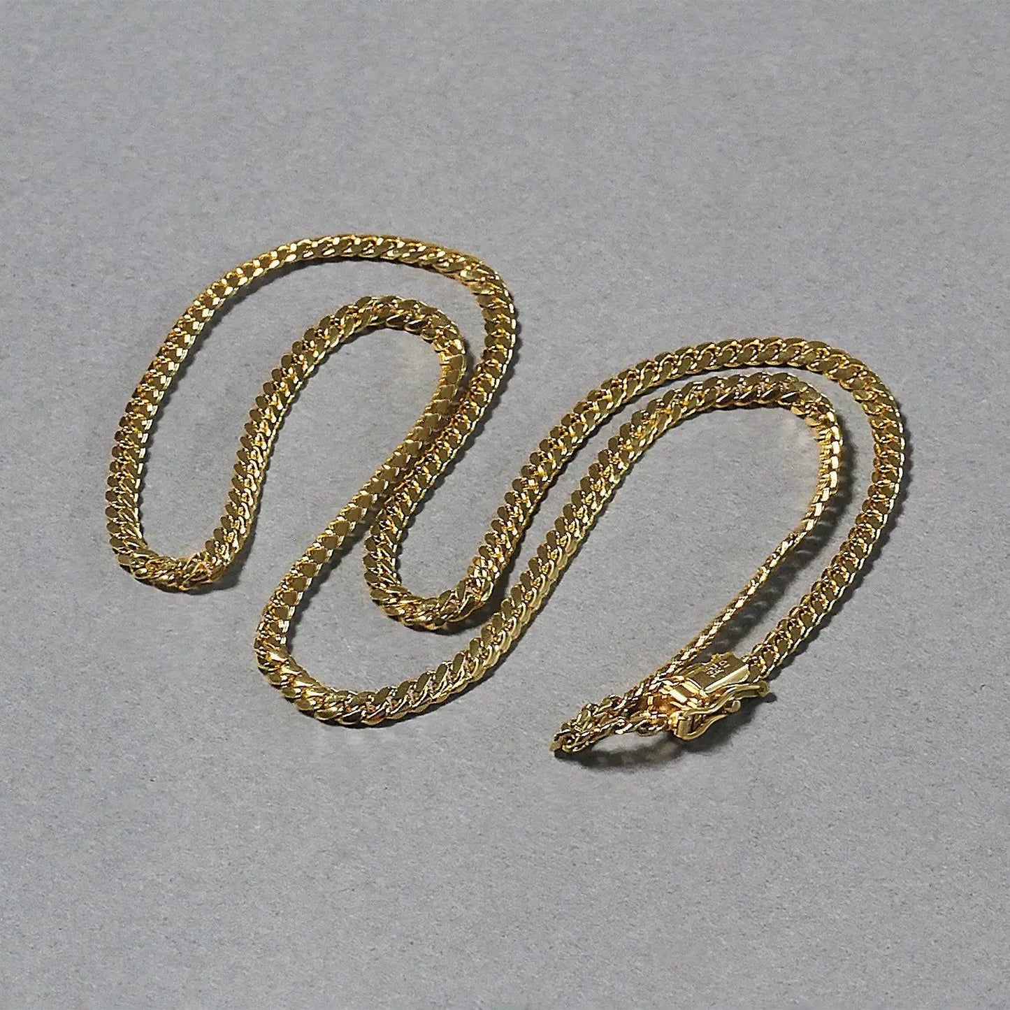 3.2mm 14k yellow gold classic solid Miami Cuban chain necklace with polished curb links on Tampa Home & Garden Store