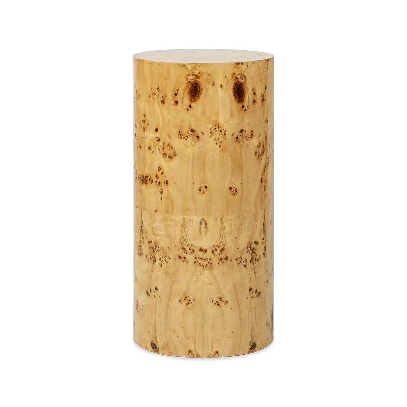 Nebula Accent Pillar Side Table burl wood cylinder with natural knots by Unique Piece Furniture on Tampa Home & Garden Store