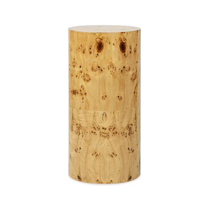 Nebula Accent Pillar Side Table burl wood cylinder with natural knots by Unique Piece Furniture on Tampa Home & Garden Store
