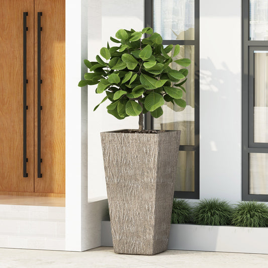 MGO Planter by HouseOfZazla in a textured gray pot with lush green leaves on Tampa Home & Garden Store