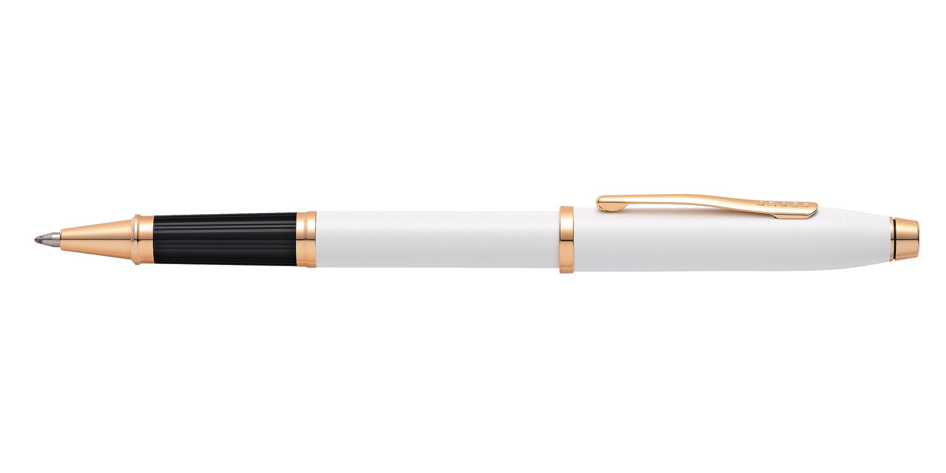 Cross Century II pearlescent white lacquer rollerball pen with gold trim on Tampa Home & Garden Store