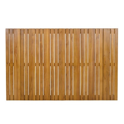 Solid Teak Outdoor Dining Table with Steel Frame