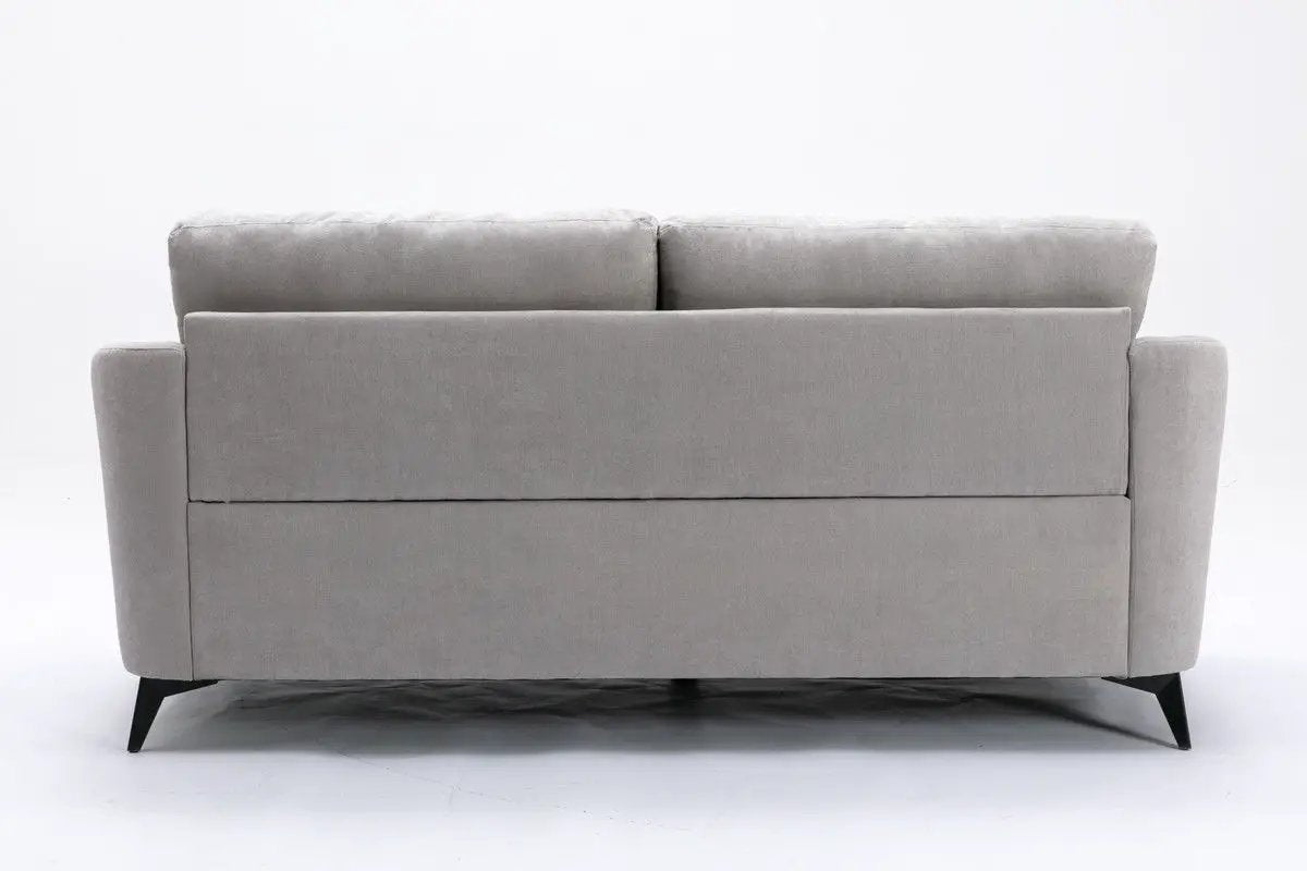 Callie - Woven Fabric Sofa, light gray, sofa with black angled legs on Tampa Home & Garden Store