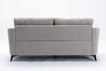Callie - Woven Fabric Sofa, light gray, sofa with black angled legs on Tampa Home & Garden Store