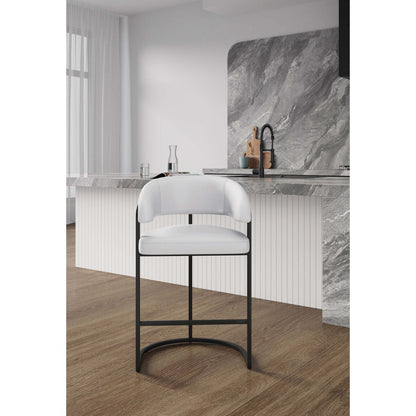 Augusta Counter Stool white seat, black frame, 24-27 counter height HouseOfZazla on Tampa Home & Garden Store