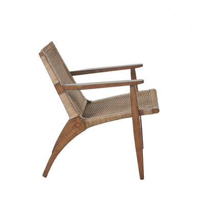 Natural accent chair with solid mahogany frame and rattan back, HouseOfZazla armchair on Tampa Home & Garden Store