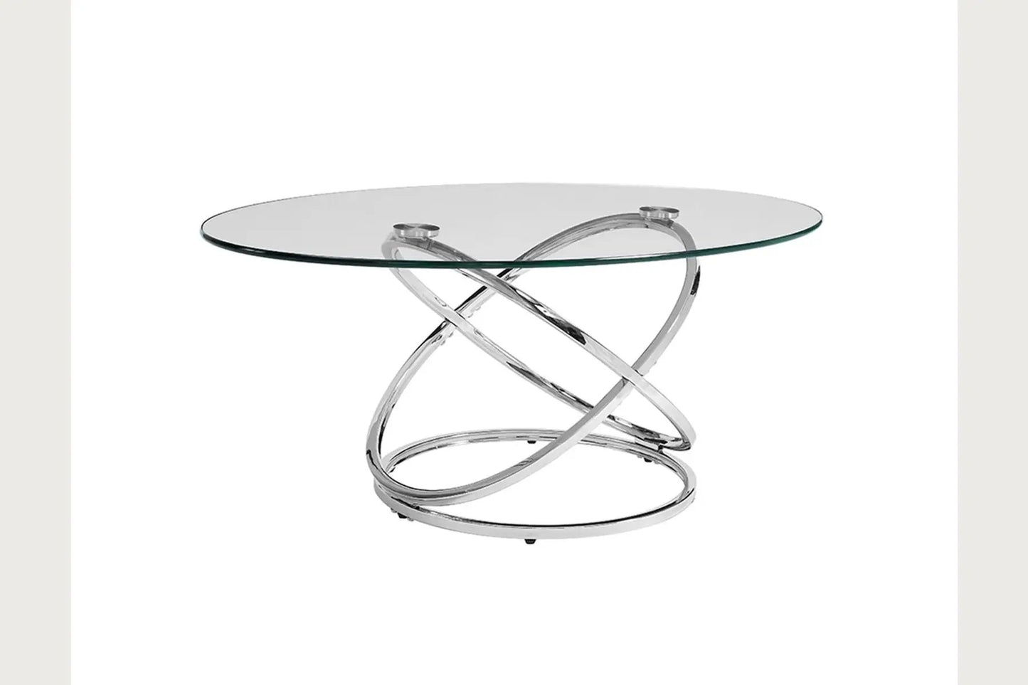 Chrome Cocktail Table Set with Sleek Metal Finish