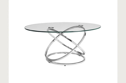 Chrome Cocktail Table Set with Sleek Metal Finish