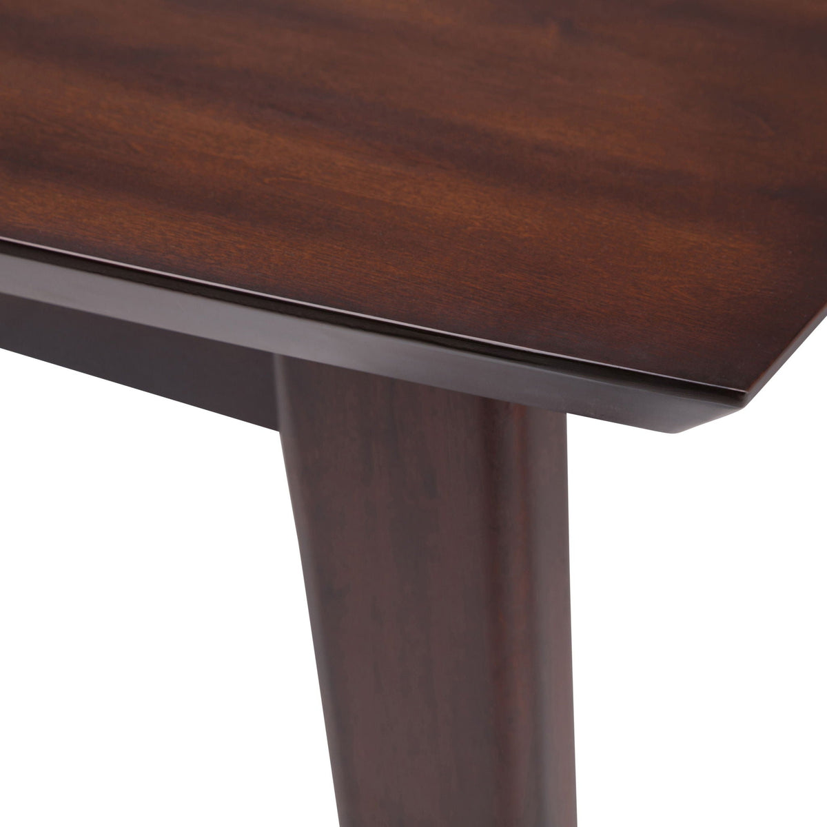 Elegant rubberwood rectangular dining table in dark brown with metal edge trim by HouseOfZazla on Tampa Home & Garden Store
