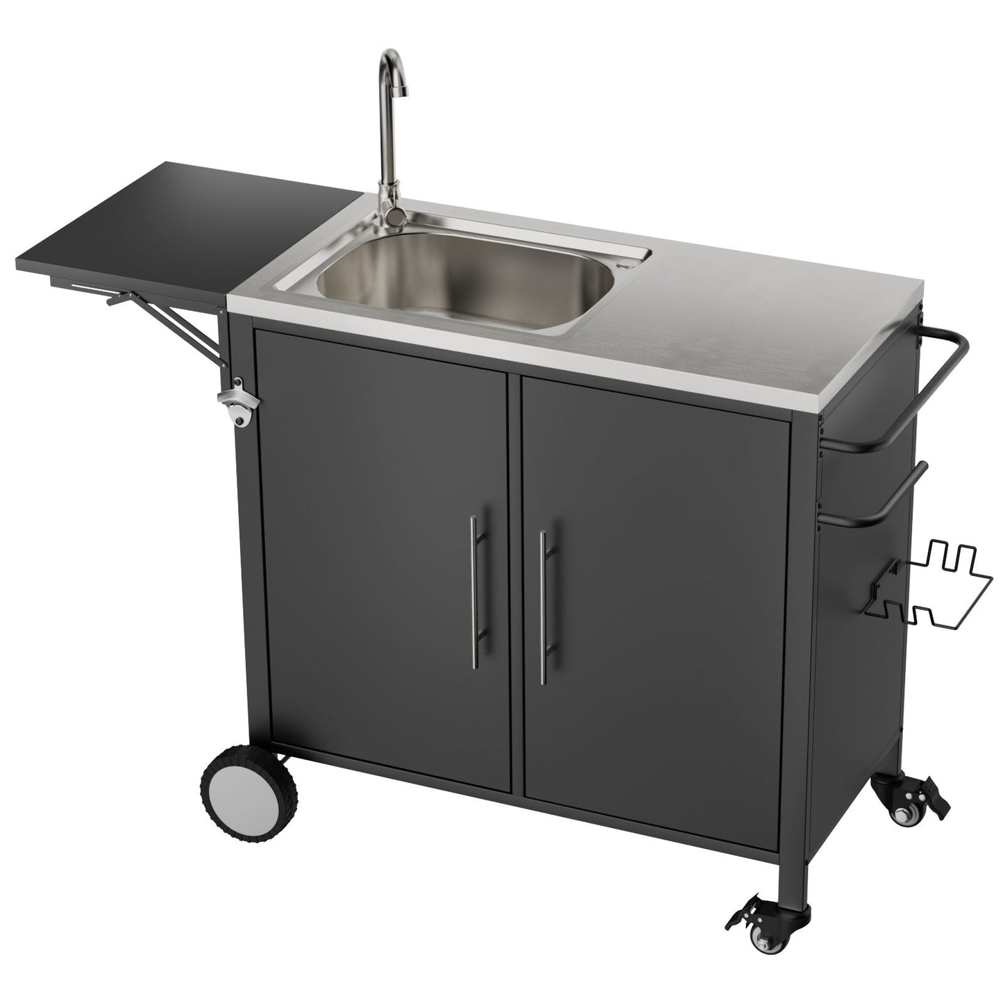 Outdoor Stainless Steel Grill Table and Sink