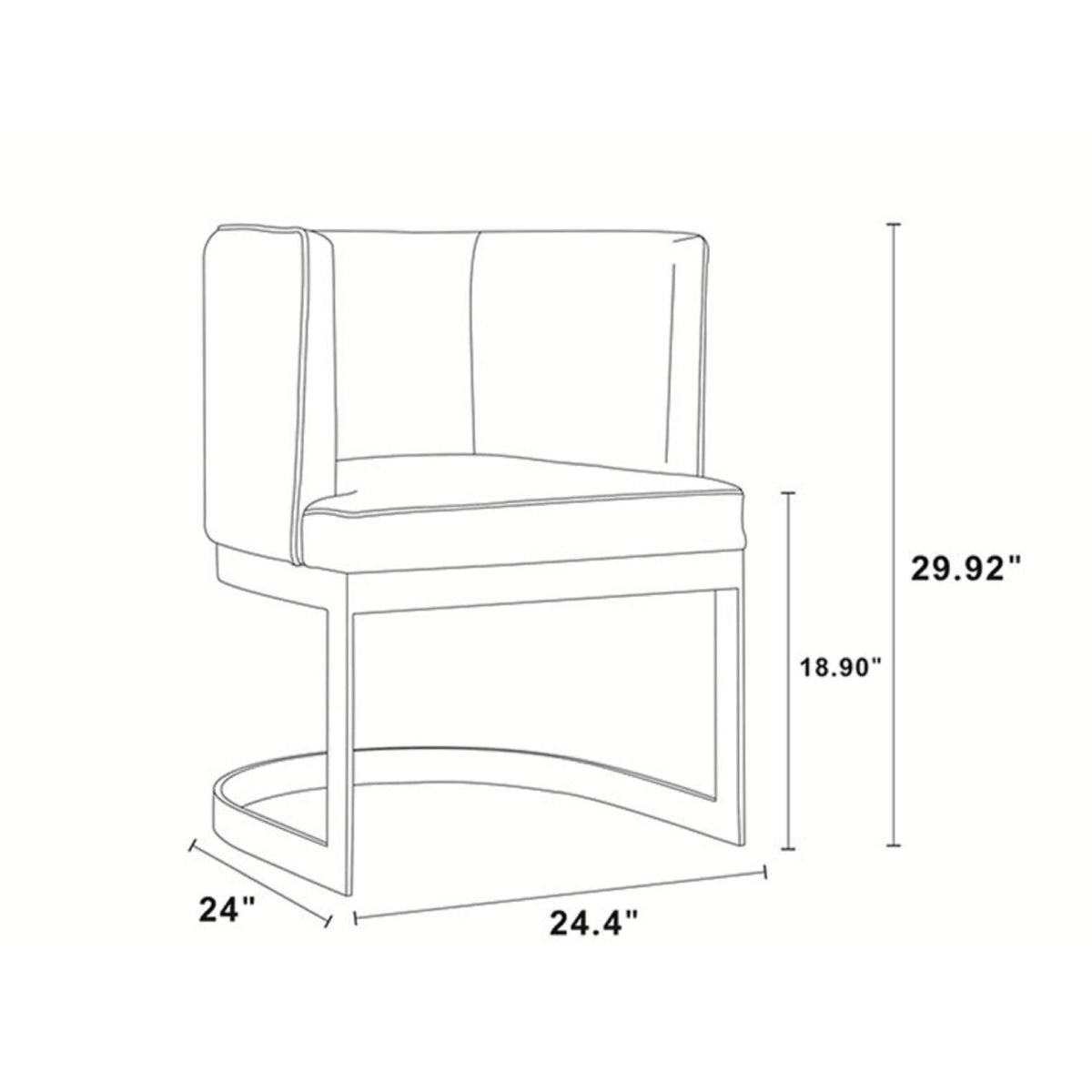 Aura Dining Chair with Brass Frame by HouseOfZazla in pink, blue, or beige upholstery on Tampa Home & Garden Store