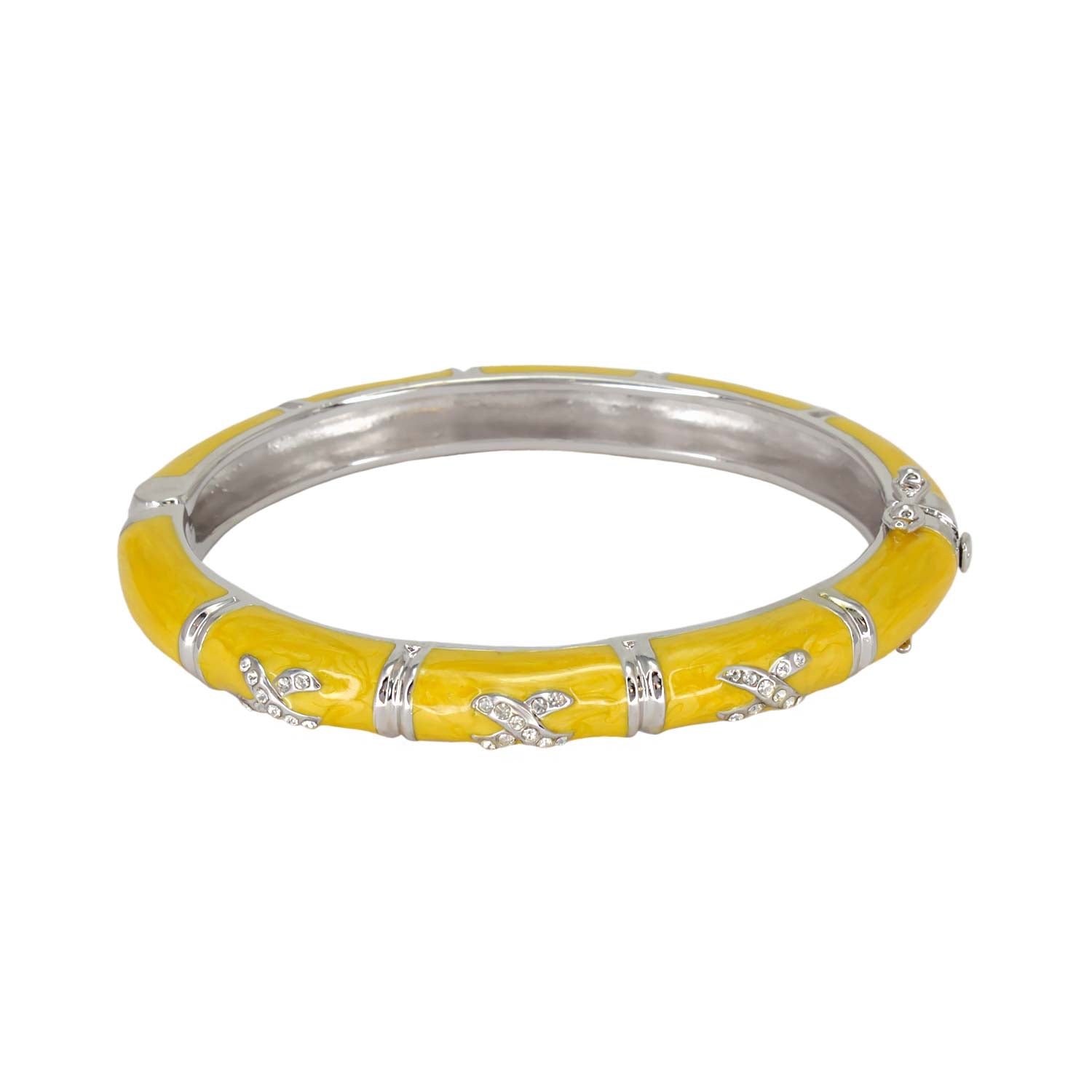 Bracelet Elegant Hugs Slim Pavé X yellow enamel with crystal accents by Lauren G Adams on Tampa Home & Garden Store