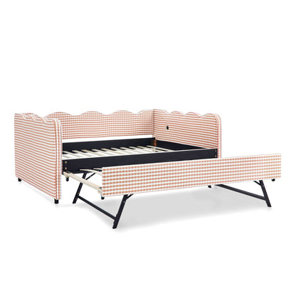 Gingham Daybed With Usb Port And The Wave Shape