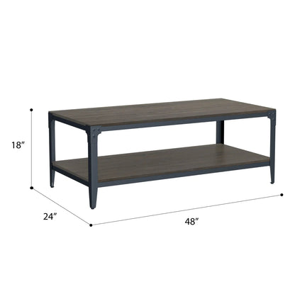 Drake Coffee Table Industrial Style Easy Assembly