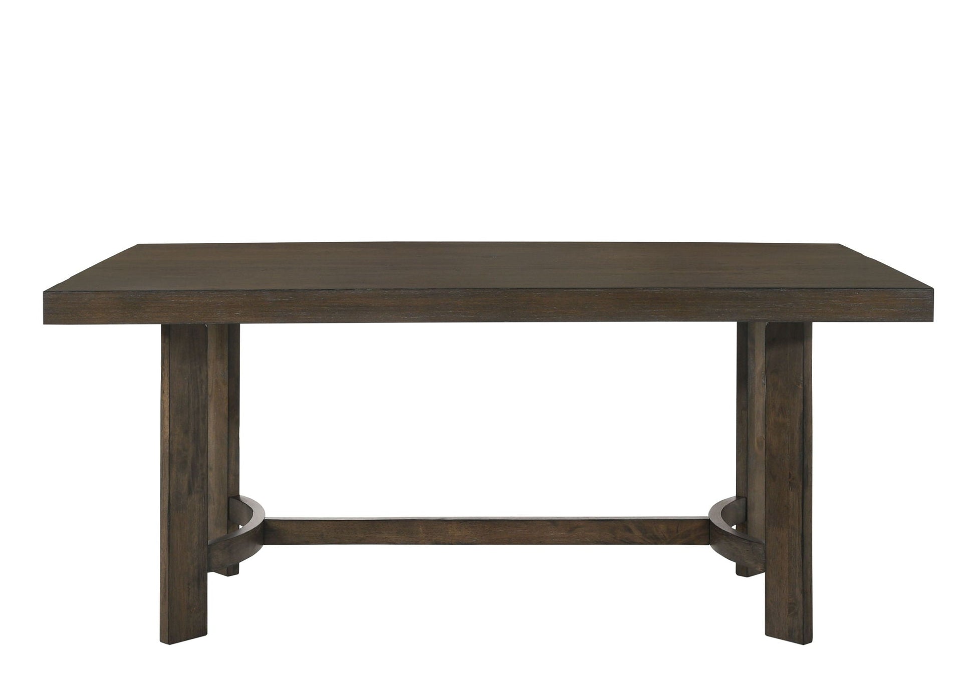 Farren Weathered Oak dining table in dark wood with sturdy legs by HouseOfZazla on Tampa Home & Garden Store