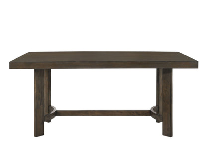 Farren Weathered Oak dining table in dark wood with sturdy legs by HouseOfZazla on Tampa Home & Garden Store