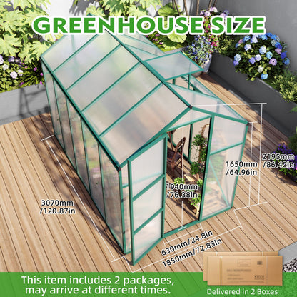 Strong Polycarbonate Walk In Greenhouse and Porch