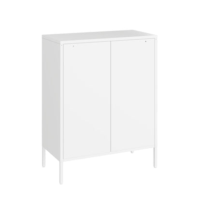Metal accent cabinet with adjustable shelves in white by HouseOfZazla accent tables on Tampa Home & Garden Store