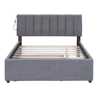 Upholstered Platform Bed With Trundle System