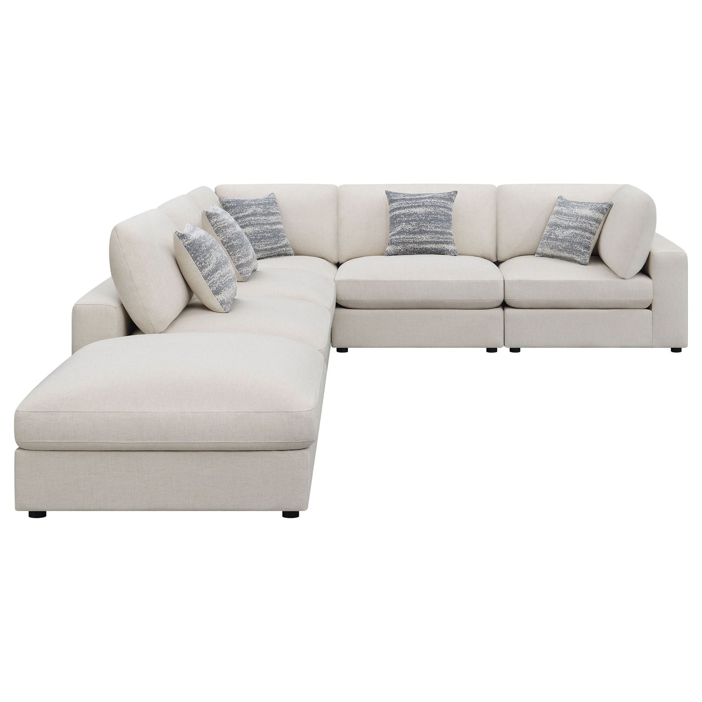 Rhette Upholstered Sectional, cream fabric 2pc with chaise-left and pillows HouseOfZazla on Tampa Home & Garden Store