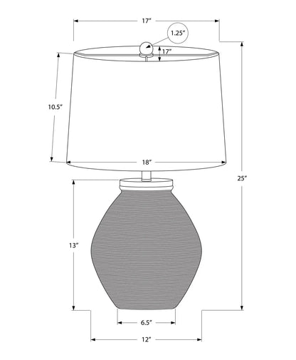 Cream Concrete Table Lamp with Linen Shade