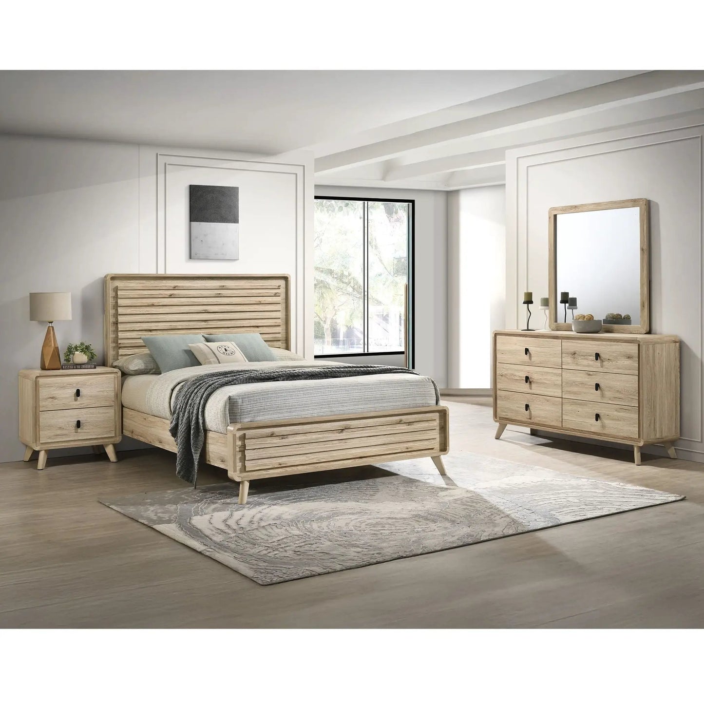 Beige Dresser With Six Drawers Storage Unit