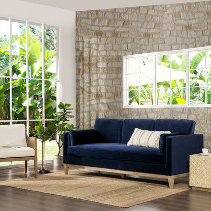 Knox Modern Farmhouse Sofa navy blue velvet, stationary sofa by HouseOfZazla on Tampa Home & Garden Store