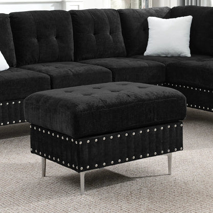 L Shaped Sofa with Chaise and Storage Ottoman