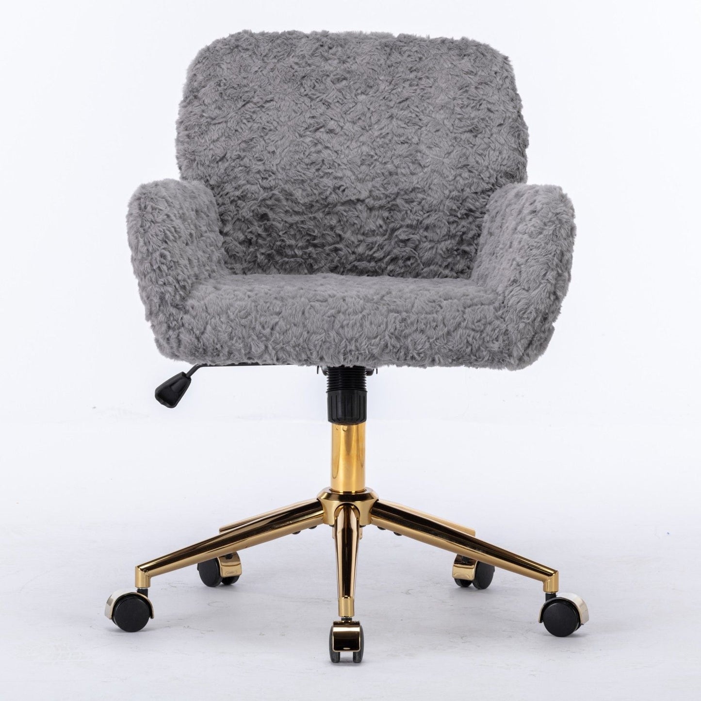 Office Chair with Rabbit Hair and Metal Base