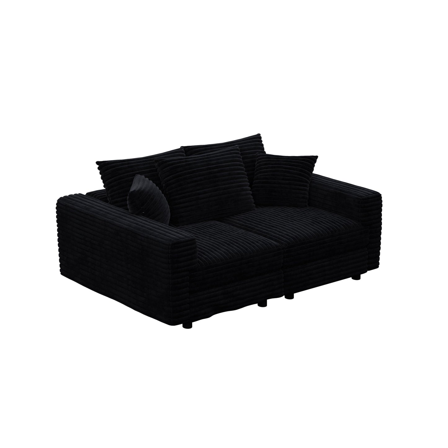 Deep Seat Sofa Bed With Ottoman and Soft Pillows