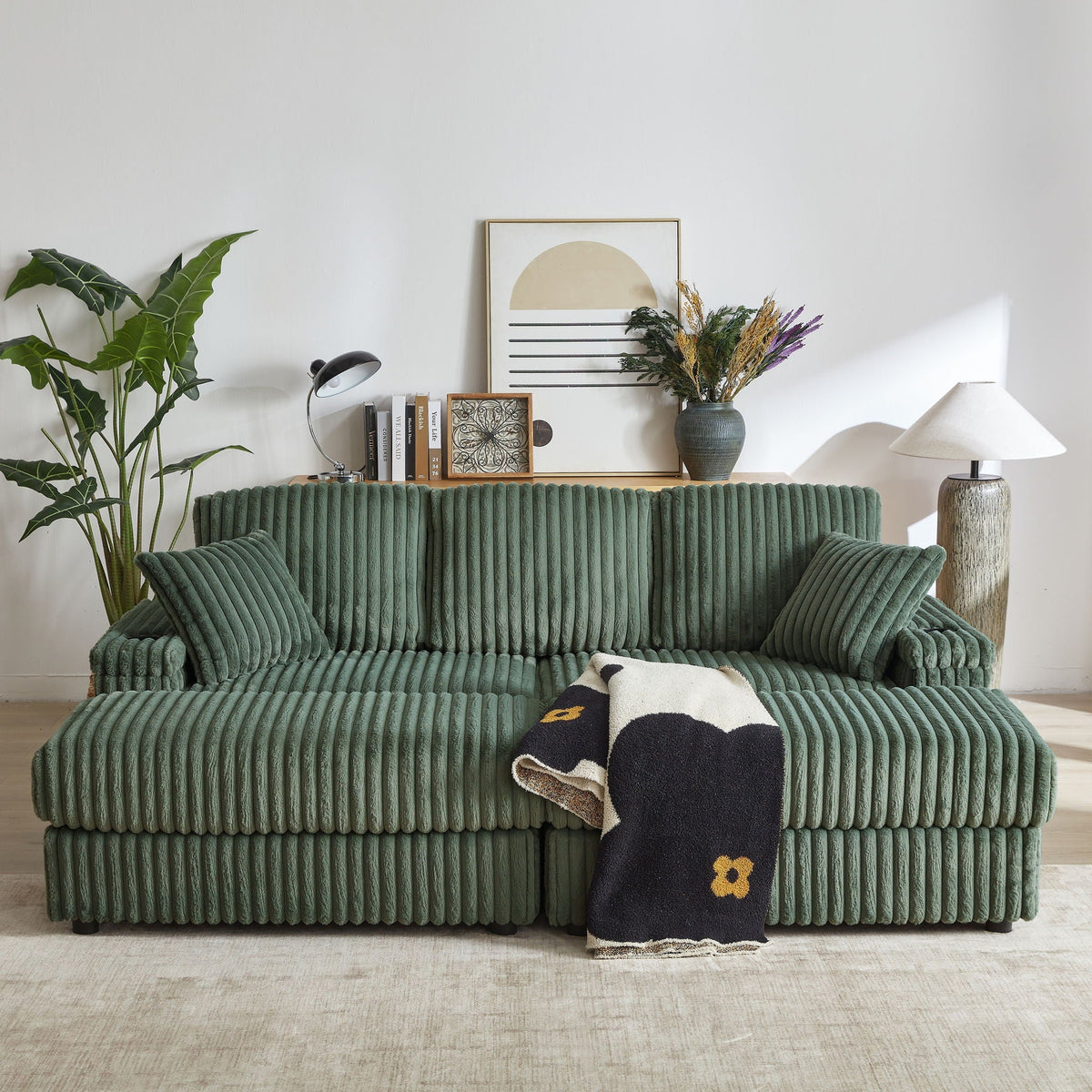 3 Seater Sofa With 2 Ottomans and Storage