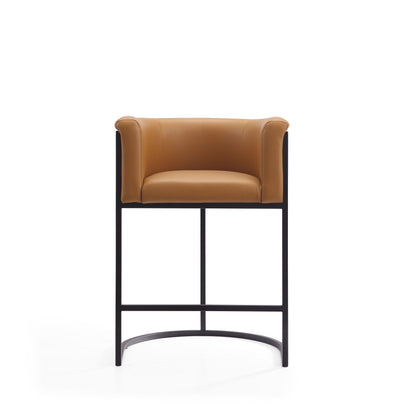 Cosmopolitan stool tan upholstered seat, black metal frame, counter height HouseOfZazla on Tampa Home & Garden Store