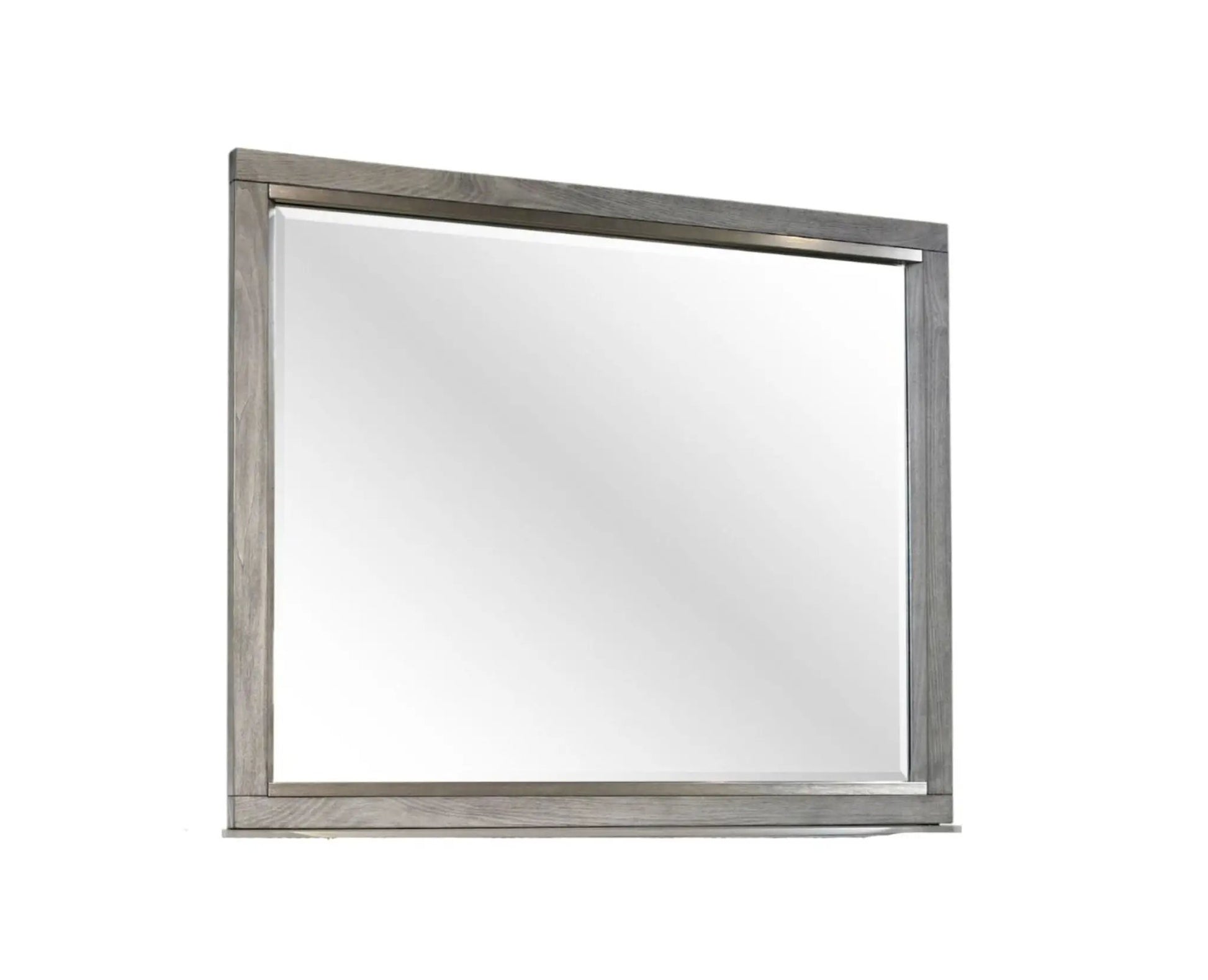 Landscape Mirror Gray with weathered wood frame and metal top trim by Unique Piece Furniture on Tampa Home & Garden Store