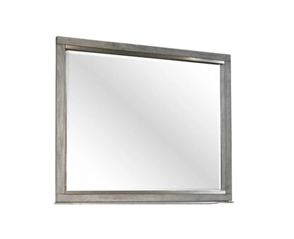 Landscape Mirror Gray with weathered wood frame and metal top trim by Unique Piece Furniture on Tampa Home & Garden Store
