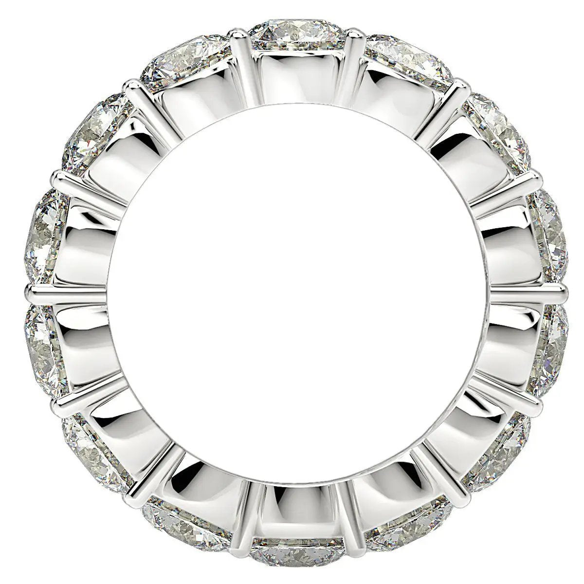 Round-cut lab-grown diamond eternity ring in 14k white gold with a continuous diamond band on Tampa Home & Garden Store