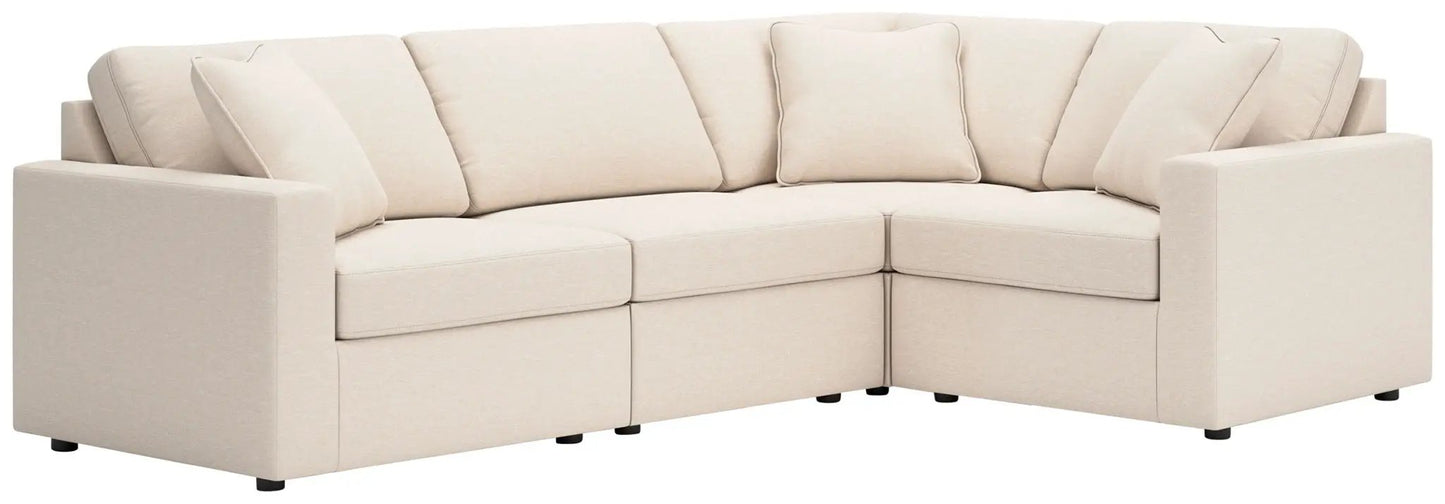 Modmax Sectional Oyster beige fabric sofa, stationary L-shaped by Unique Piece Furniture on Tampa Home & Garden Store
