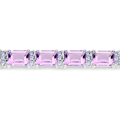 Bracelet with square-cut amethyst and tanzanite stones in .925 sterling silver Bids.com on Tampa Home & Garden Store