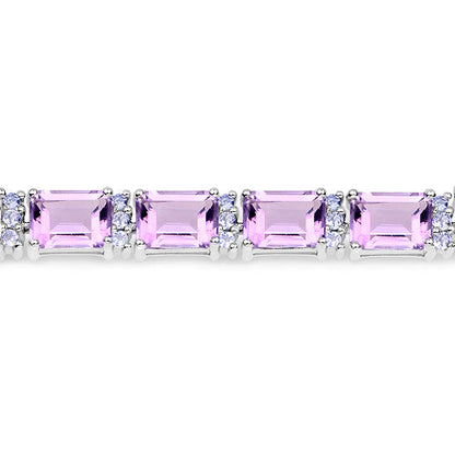 Bracelet with square-cut amethyst and tanzanite stones in .925 sterling silver Bids.com on Tampa Home & Garden Store