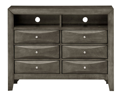 Media chest with beveled fronts in espresso finish, open cubbies and drawers HouseOfZazla on Tampa Home & Garden Store