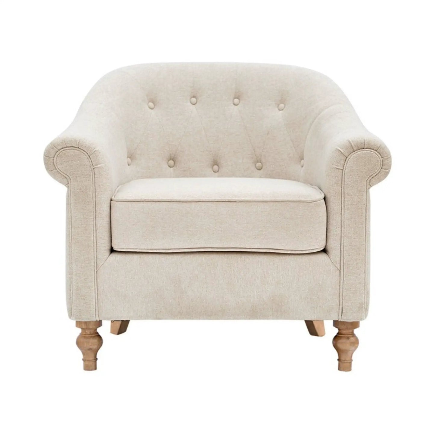 Fayette Tufted Accent Arm Chair in Cream