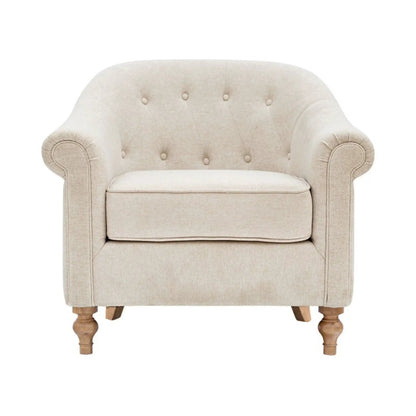 Fayette Tufted Accent Arm Chair in Cream