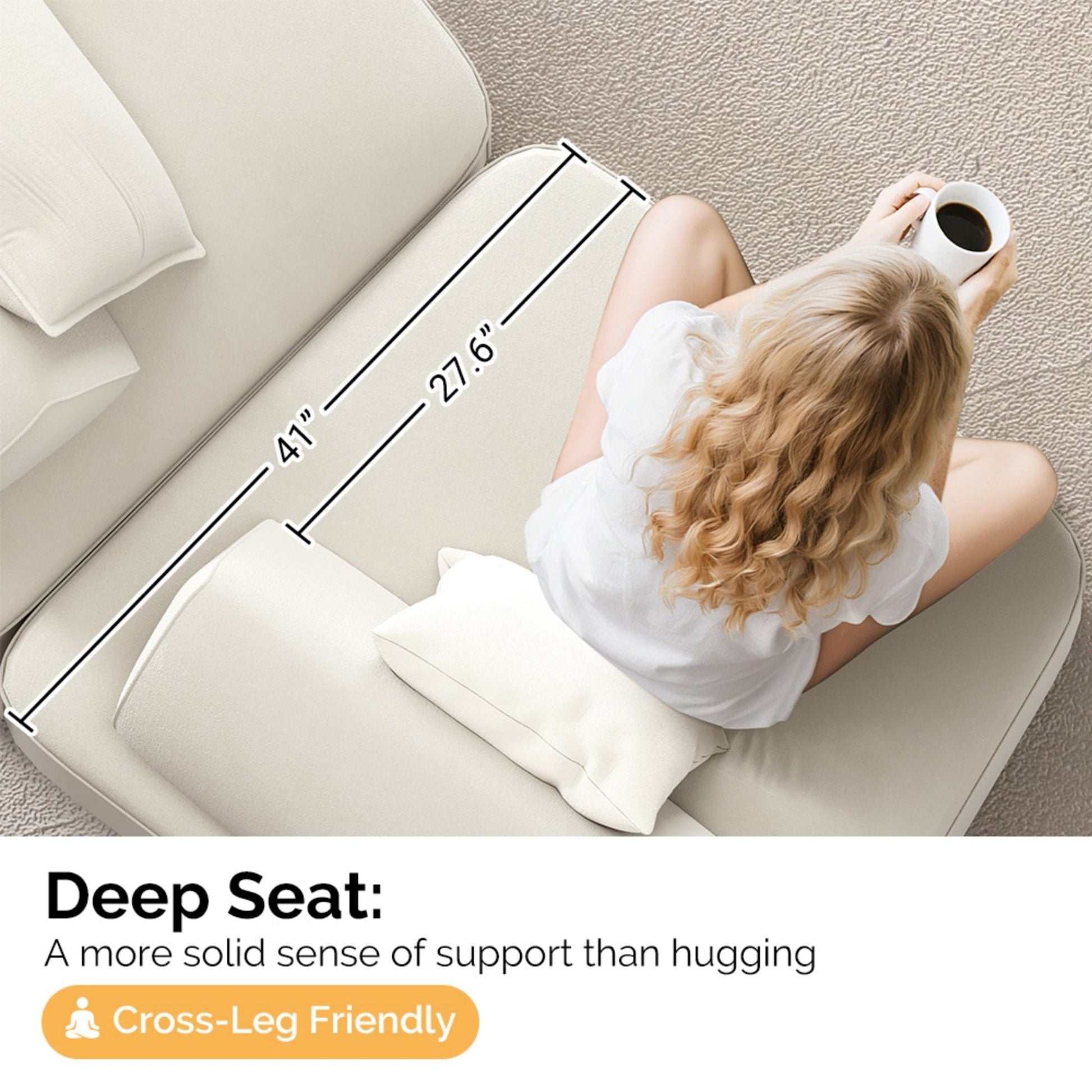 Modern Luxury Oversized Modular Sectional Sofa Set, cream fabric 2-piece by HouseOfZazla on Tampa Home & Garden Store