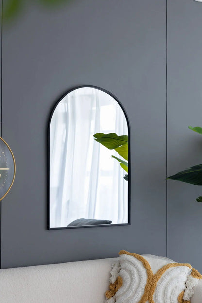 Arched Wall Mirror With Metal Frame Living Room