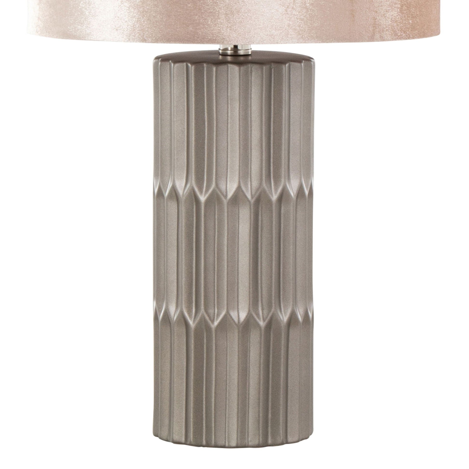 Tania table lamp by HouseOfZazla, brown metallic champagne ribbed base on Tampa Home & Garden Store
