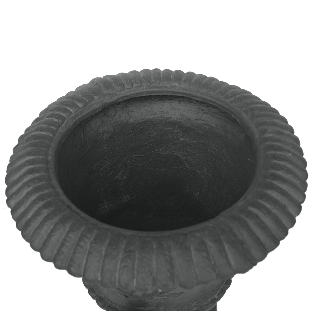 MGO Garden Urn Planter with black textured rope rim on Tampa Home & Garden Store