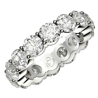 Round-cut lab-grown diamond eternity ring in 14k white gold 6 cttw FG/VS2 Bids.com on Tampa Home & Garden Store