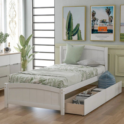 Platform Bed and Headboard With Footboard Slats