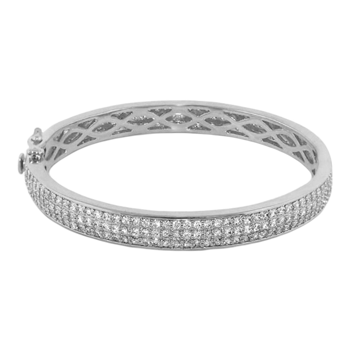 Glamour Pave Bangle by Lauren G Adams, silver-tone eternity bracelet with pave diamonds on Tampa Home & Garden Store